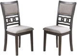 ZNTS Dining Room Furniture Grey Finish Set of 2 Side Cushion Seats Unique Back Kitchen Breakfast HS00F1812-ID-AHD