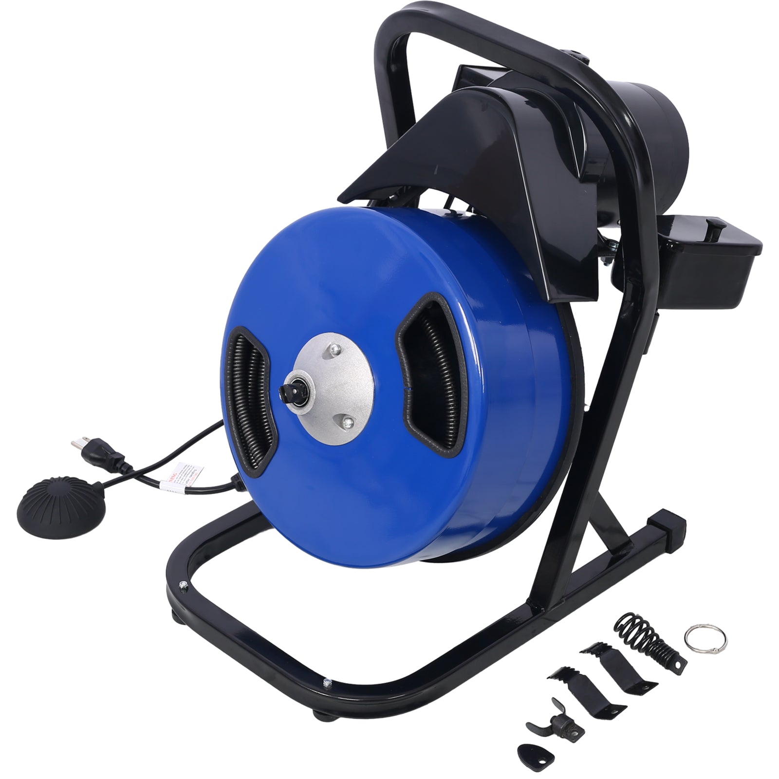 ZNTS 60FTx1/2Inch Drain Cleaner Electric Drain Auger with 4 Cutter & Foot Switch Drain Cleaner W46591779