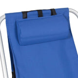 ZNTS Portable High Strength Beach Chair with Adjustable Headrest Blue 99460325