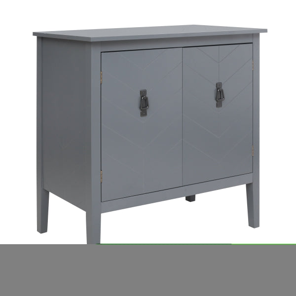 ZNTS 2 Door Wooden Cabinets, Gray Wood Cabinet Vintage Style Sideboard for Living Room Dining Room Office W68894676
