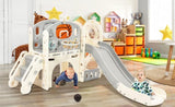 ZNTS Kids Slide Playset Structure, Freestanding Castle Climbing Crawling Playhouse with Slide, Arch PP300683AAE
