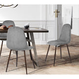 ZNTS Set of 4 Scandinavian velvet chairs -light grey W131470750
