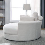 ZNTS [Video] Welike Swivel Accent Barrel Modern Sofa Lounge Club Big Round Chair with Storage Ottoman W83469823