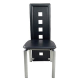 ZNTS 4pcs High Grade PVC Leather Comfortable Chairs Black 87403624