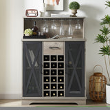 ZNTS Wine cabinet . Grey, 35.41'' W x 13.39'' D x 47.44'' H W116257822