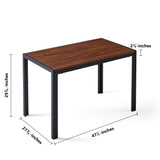 ZNTS Creative Design Veneered MDF Wood Structure Rectangular Walnut Dining Table W116465057