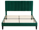 ZNTS Queen Size Platform Bed with Upholstered Headboard and Slat Support, Heavy Duty Mattress Foundation, W1793115349