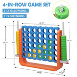 ZNTS Giant 4 In a Row Game Set, Outdoor and Indoor Game for Adults and Kids, Intelligent Toy, Orange and W2181142184