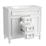ZNTS 36'' Bathroom Vanity without Top Sink, Cabinet only, Modern Bathroom Storage Cabinet with 2 Soft WF305078AAK
