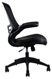 ZNTS Techni Mobili Stylish Mid-Back Mesh Office Chair with Adjustable Arms, Black RTA-8070-BK