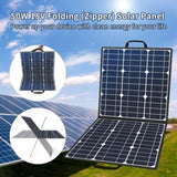 ZNTS 50W 18V Solar Panel, Foldable Solar Charger with 5V USB 18V DC Output Compatible with W104156896