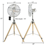 ZNTS Simple Deluxe Retro Tripod Fan, Home Air Circulation Nostalgic Vertical Fan, 3 Speeds, Adjustable HIFANSTANDRETRO16C