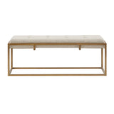 ZNTS Button-tufted Upholstered Metal Base Accent Bench B03548754