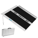 ZNTS Non-Skid Wheelchair Ramp 2FT, Threshold Ramp with a Non-Slip Surface, Portable Aluminum 18222099