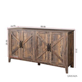 ZNTS Cabinet with 4 Doors and 4 open shelgves,Freestanding Sideboard Storage Entryway Floor W33164271