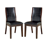 ZNTS Transitional Dining Room Side Chairs Set of 2pc Chairs only Brown Cherry Unique Curved Back Espresso B011P156647