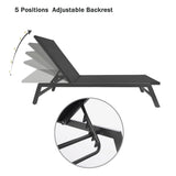 ZNTS Outdoor Chaise Lounge Chair,Five-Position Adjustable Aluminum Recliner,All Weather For 33680163