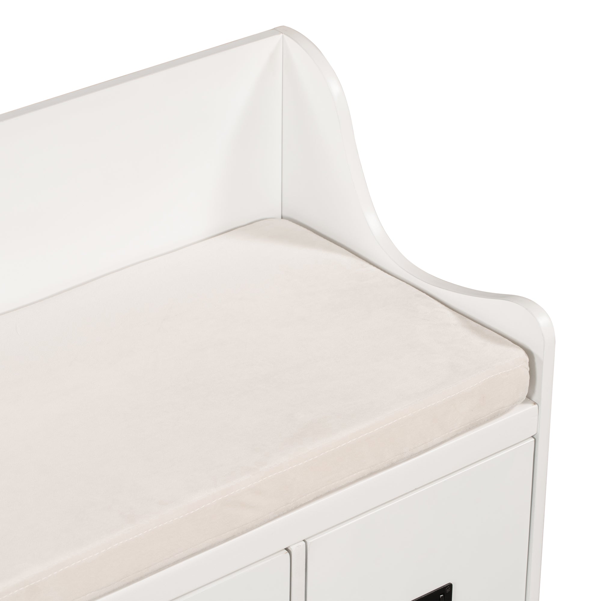 ZNTS TREXM Movable Cushion Storage Bench with Drawers and Backrest for Entryway and Living Room WF287471AAK
