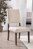 ZNTS Classic Contemporary Set of 2 Dining Chairs Ivory Fabric Padded Linen Chairs Upholstered Cushion B011110867