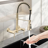 ZNTS 3 Functions Wall Mounted Bridge Kitchen Faucet W122564077