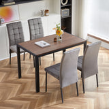 ZNTS Creative Design Veneered MDF Wood Structure Rectangular Walnut Dining Table W116465057