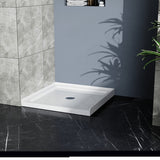 ZNTS Goodyo 36x36in Shower Base White, Centered Drain and Single-Threshold W122343126