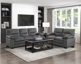 ZNTS Modern Sleek Design Living Room Furniture 1pc Loveseat Dark Gray Fabric Upholstered Comfortable B01167251