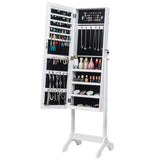 ZNTS Non Full Mirror Wooden Floor Standing 4-Layer Shelf Jewelry Storage Adjustable Mirror Cabinet * 62744740