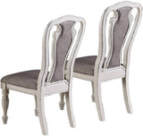 ZNTS Set of 2 Dining Chairs Grey Upholstered Tufted unique Design Chairs Back Cushion Seat Dining Room HSESF00F1825