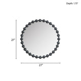 ZNTS Beaded Round Wall Mirror 27"D B03599369