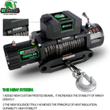 ZNTS STEGODON New 13000 LBS Electric Winch T3,12V Synthetic Rope with Wireless Handheld Remotes and Wired W121842979