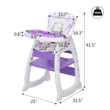 ZNTS Convertible High Chair for Babies, Booster Seat with Safety Belt Feeding Tray, Toddler Chair and W2181P147619