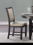 ZNTS Beautiful Black Finish Wooden Side 2pcs Set Beige Color Textured Fabric Upholstered Dining B01155795