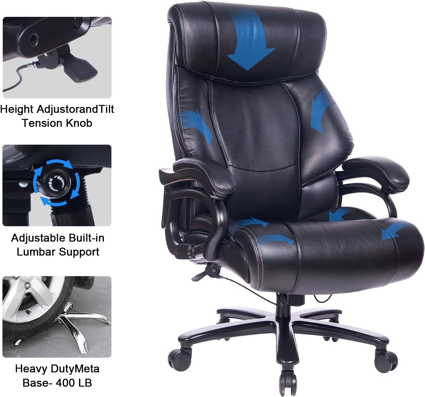 ZNTS Vanbow.Office chair, ergonomic with armrest, adjustable height, heavy administrative chair. W152170346