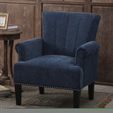 ZNTS Accent Rivet Tufted Polyester Armchair ,Navy Blue PP212520AAW