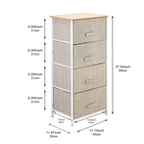 ZNTS 4-Tier Dresser Tower, Fabric Drawer Organizer With 4 Easy Pull Drawers With Metal Frame,Wooden 71986966