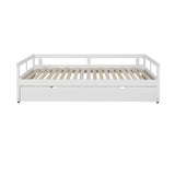 ZNTS Extending Daybed with Trundle, Wooden Daybed with Trundle, White WF194887AAK