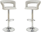 ZNTS Bar Stool Counter Height Chairs Set of 2 Adjustable Height Kitchen Island Stools Grey PVC / Faux HS00F1556-ID-AHD