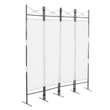 ZNTS 4-Panel Metal Folding Room Divider, 5.94Ft Freestanding Room Screen Partition Privacy Display for W2181P154692