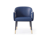 ZNTS Modrest Calder Blue & Beige Bonded Leather Dining Chair B04961426
