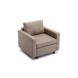 ZNTS Single Seat Module Sofa Sectional Couch,Cushion Covers Non-removable Non-Washable,Linen fabric W1439118790