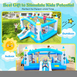 ZNTS Multifunctional Jump 'n Slide Inflatable Bouncer for Kids Complete Setup with Blower - 198" x 180" W1677115481