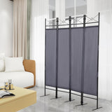 ZNTS 4-Panel Metal Folding Room Divider, 5.94Ft Freestanding Room Screen Partition Privacy Display for W2181P145308