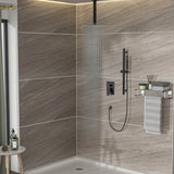 ZNTS Shower System with Adjustable Slide Bar,16 Inch Ceiling Mounted Square Shower System with Rough-in W124382458