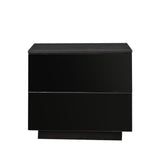 ZNTS Modern High gloss UV Night Stand with 2 drawers & LED lights W33165042