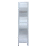 ZNTS Sycamore wood 4 Panel Screen Folding Louvered Room Divider - Old white W2181P146770