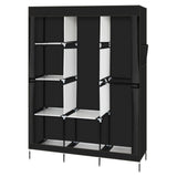 ZNTS 71" Portable Closet Wardrobe Clothes Rack Storage Organizer with Shelf Black 43726129
