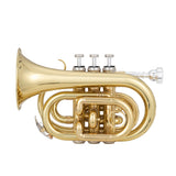 ZNTS Brass Bb Pocket Trumpet Mini Trumpet with 7C Mouthpiece Golden 61919013