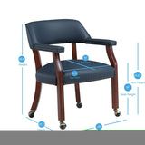 ZNTS Casar Navy Blue Caster Game Chair B05081551