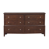 ZNTS Transitional Style Bedroom Furniture 1pc Dresser of 6x Drawers Dark Cherry Finish Wooden Furniture B011134288
